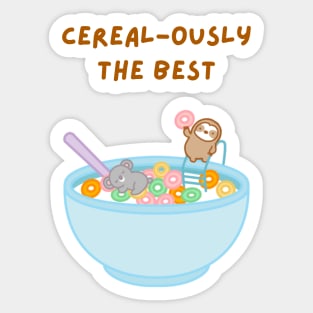 Cerealously the Best Breakfast Cereal Sloth Sticker